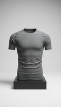 Steel Gray Form-Fitting Performance Tee