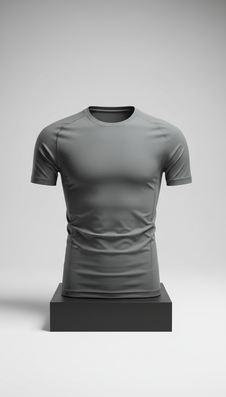 Steel Gray Form-Fitting Performance Tee